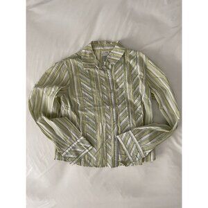 Anthropologie Odille Women's Sz 4 Striped Button Down Blouse